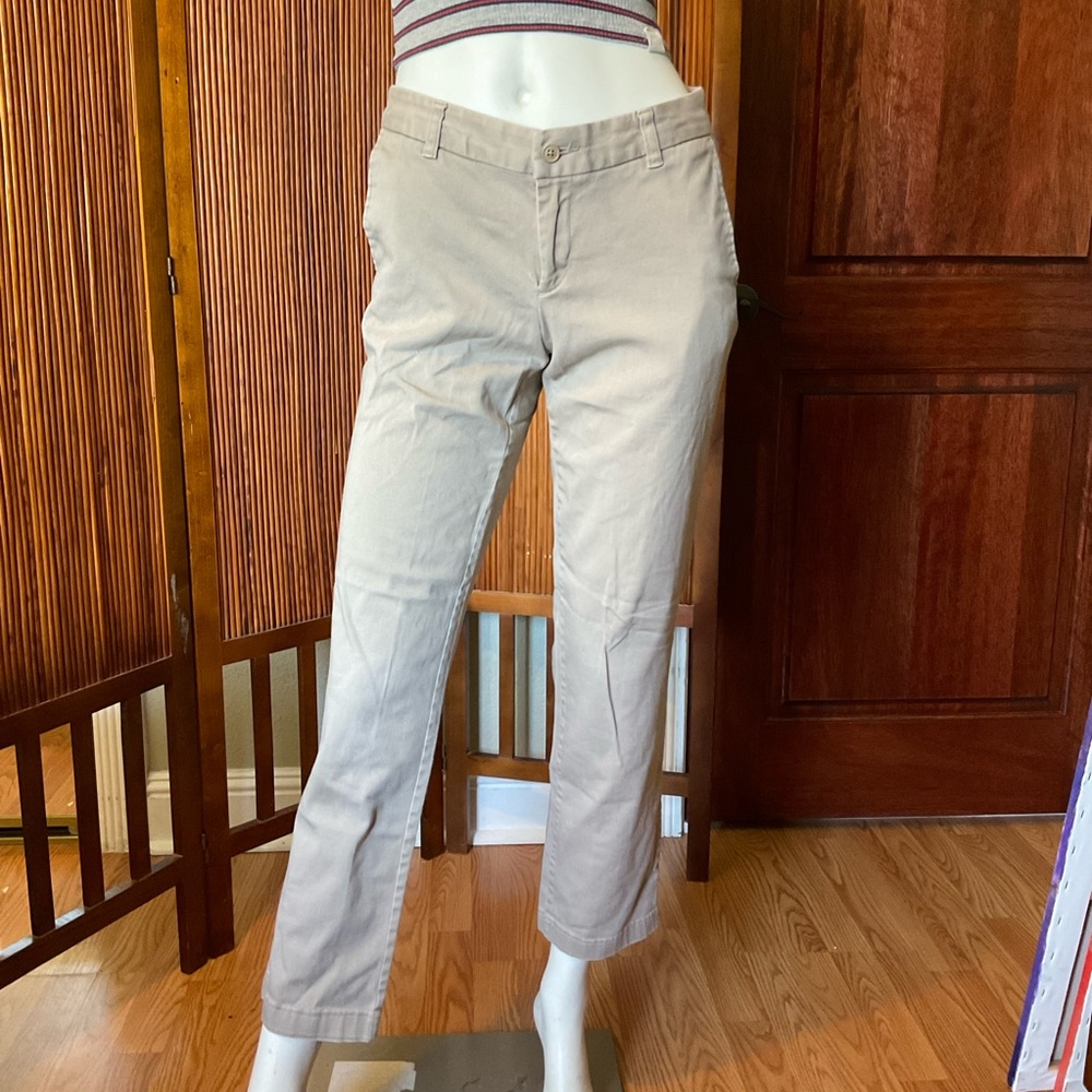 Khaki straight leg pants